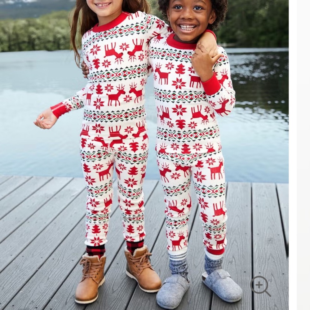 Kids Hanna Andersson Holiday Long John Pajama Set Christmas  size 14